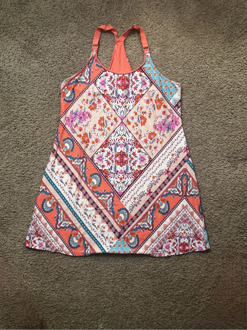 Boho Patchwork floral halter nightgown